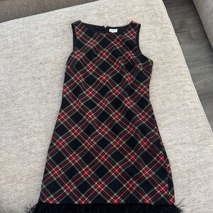 J. Crew Black and Red Plaid Mini Dress